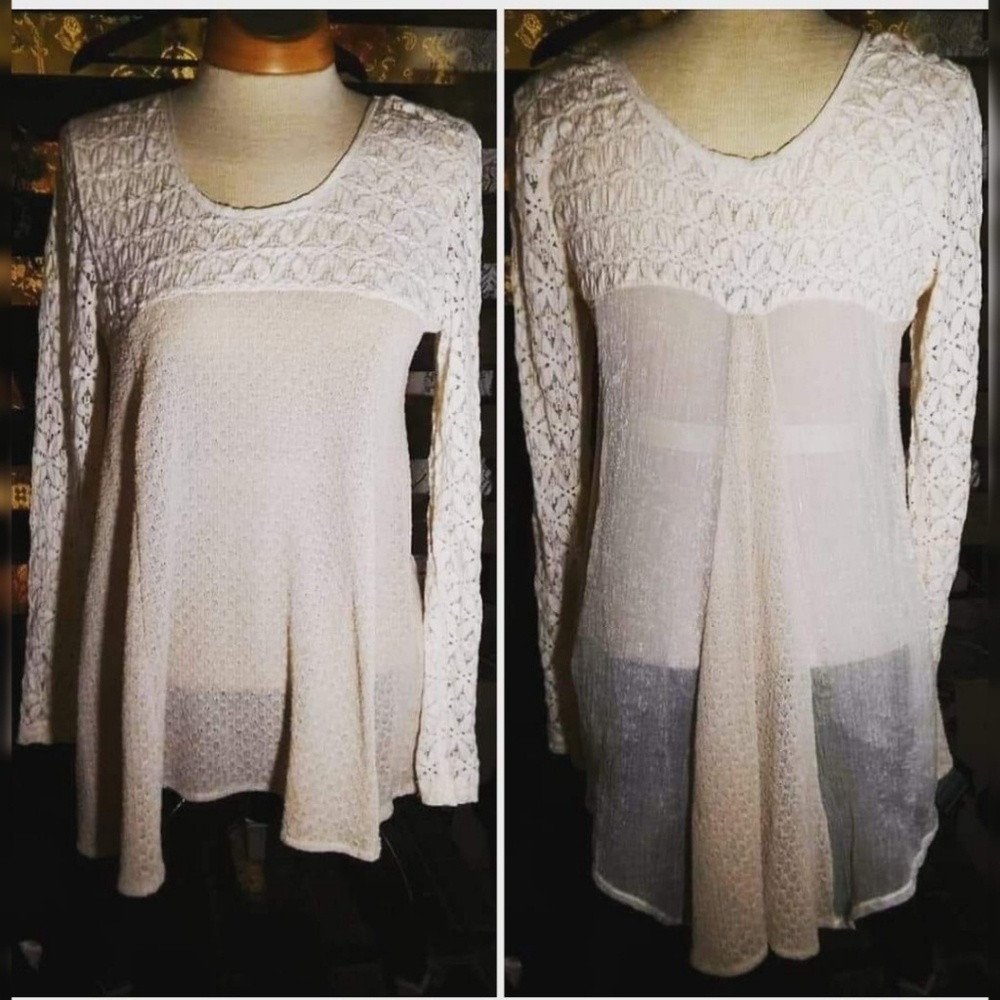 Cream and White Lace Tunic